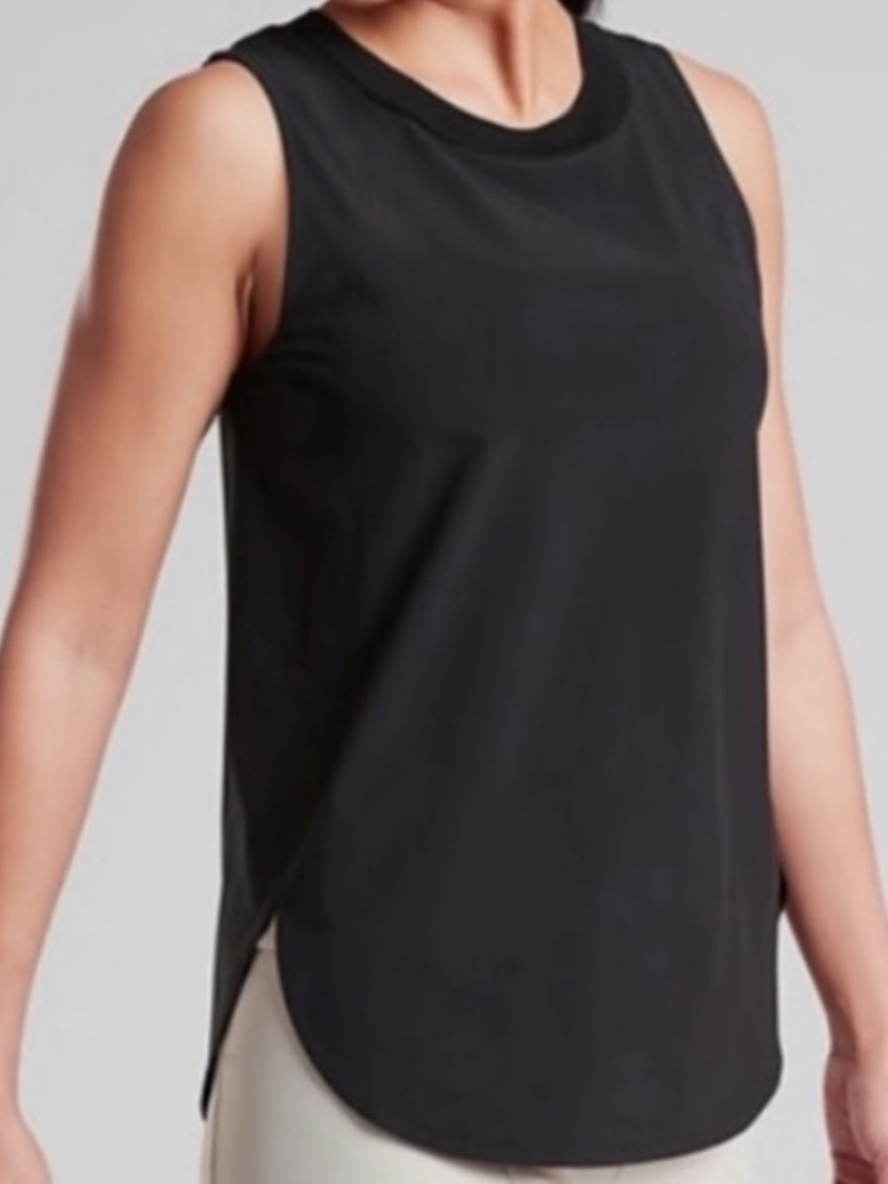 Athleta Black Zephyr Tank with Rounded Hem